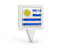 Uruguay. Square pin icon. Download icon.