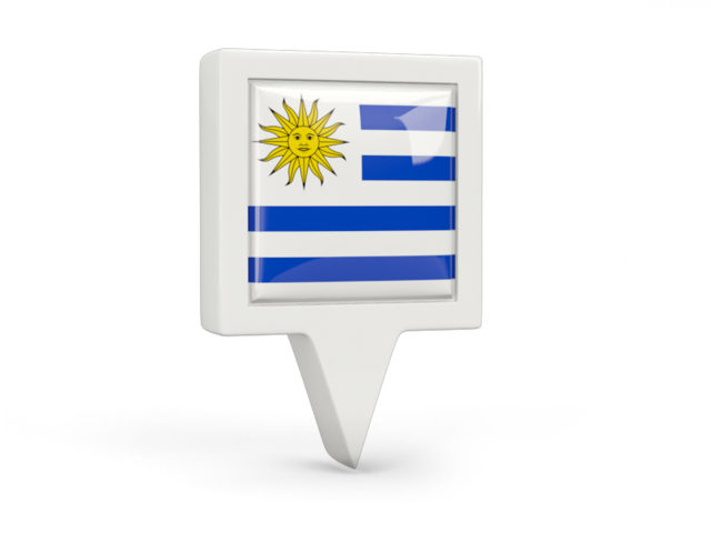 Square pin icon. Download flag icon of Uruguay at PNG format
