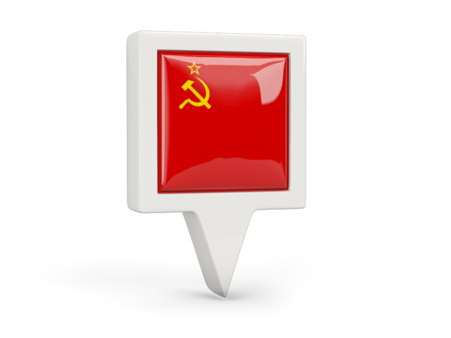 Square pin icon. Download flag icon of Soviet Union at PNG format