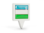 Uzbekistan. Square pin icon. Download icon.