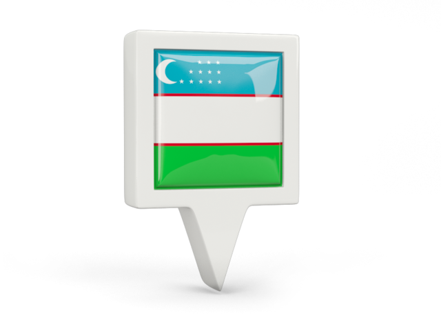 Square pin icon. Download flag icon of Uzbekistan at PNG format