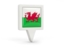 Wales. Square pin icon. Download icon.