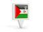 Western Sahara. Square pin icon. Download icon.