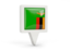 Zambia. Square pin icon. Download icon.