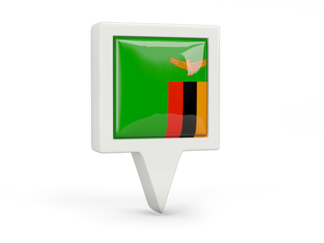 Square pin icon. Download flag icon of Zambia at PNG format