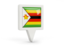 Zimbabwe. Square pin icon. Download icon.