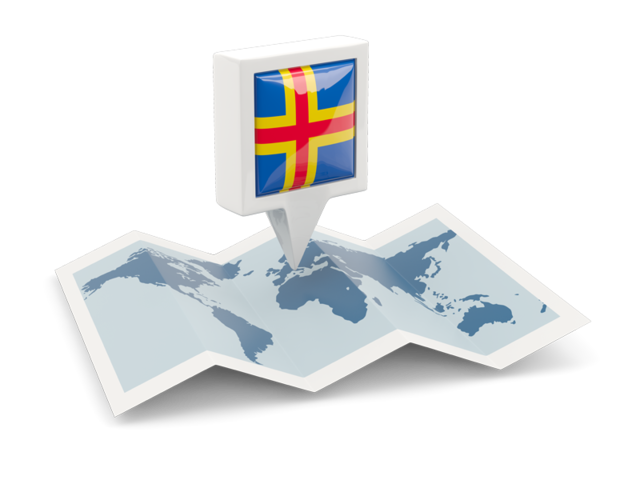 Square pin with map. Download flag icon of Aland Islands at PNG format