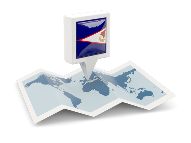 Квадратная иконка с картой. Скачать флаг. Американское Самоа