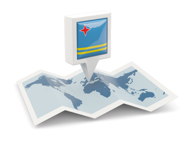 Square pin with map. Download flag icon of Aruba at PNG format