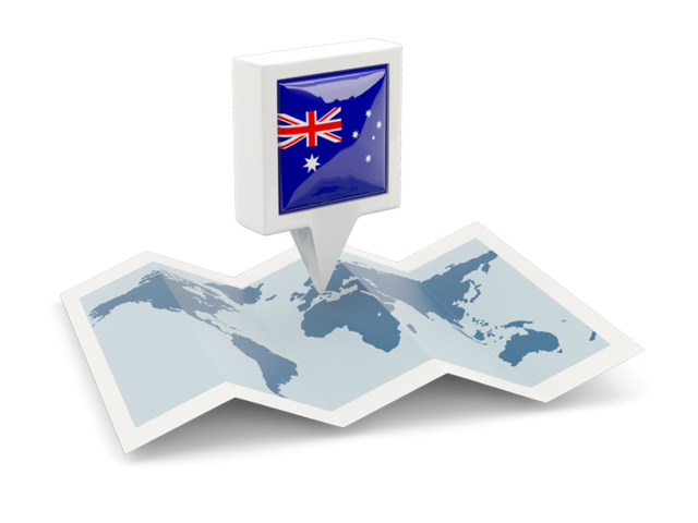 Square pin with map. Download flag icon of Australia at PNG format