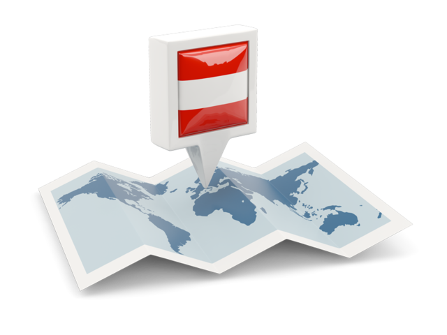 Square pin with map. Download flag icon of Austria at PNG format