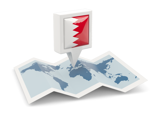 Квадратная иконка с картой. Скачать флаг. Бахрейн