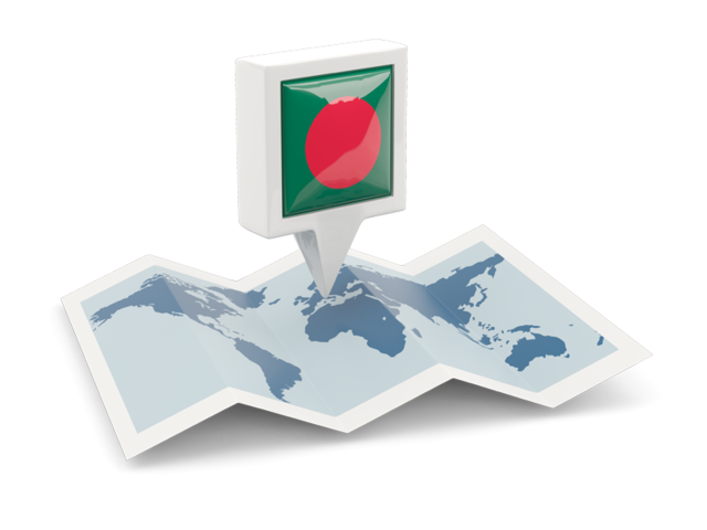 Square pin with map. Download flag icon of Bangladesh at PNG format