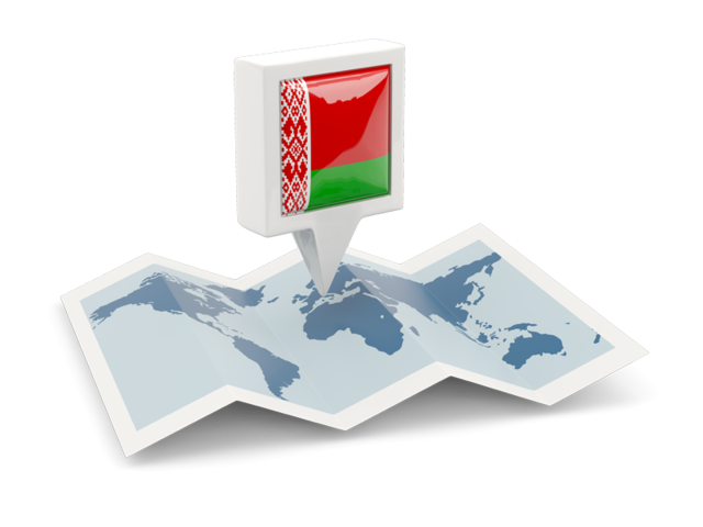 Square pin with map. Download flag icon of Belarus at PNG format
