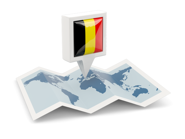 Square pin with map. Download flag icon of Belgium at PNG format