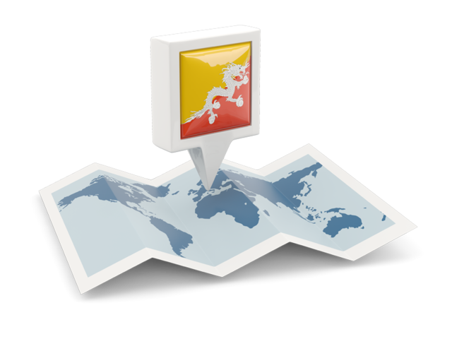 Square pin with map. Download flag icon of Bhutan at PNG format