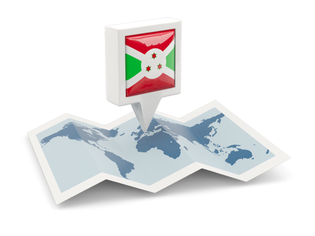 Square pin with map. Download flag icon of Burundi at PNG format