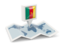 Cameroon. Square pin with map. Download icon.