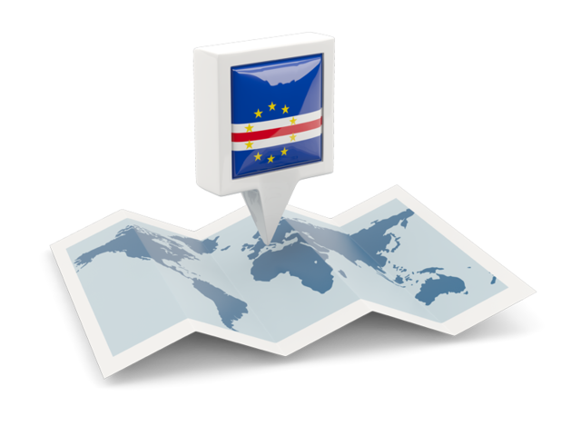 Square pin with map. Download flag icon of Cape Verde at PNG format