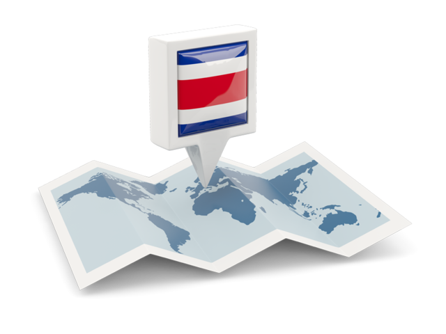 Square pin with map. Download flag icon of Costa Rica at PNG format