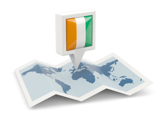 Square pin with map. Download flag icon of Cote d'Ivoire at PNG format