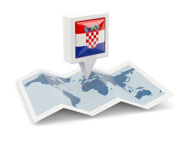 Квадратная иконка с картой. Скачать флаг. Хорватия