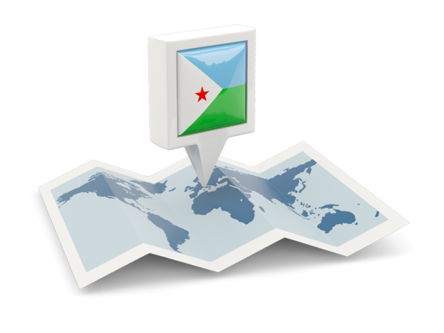 Square pin with map. Download flag icon of Djibouti at PNG format