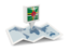 Dominica. Square pin with map. Download icon.