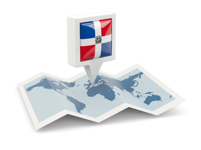 Квадратная иконка с картой. Скачать флаг. Доминиканская Республика