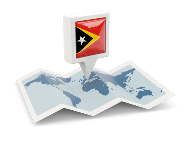 Square pin with map. Download flag icon of East Timor at PNG format
