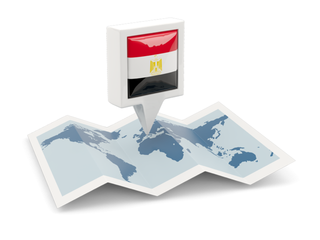 Square pin with map. Download flag icon of Egypt at PNG format