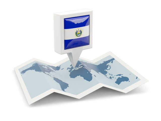 Square pin with map. Download flag icon of El Salvador at PNG format