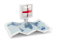 England. Square pin with map. Download icon.