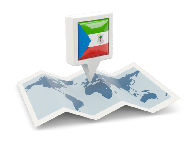 Square pin with map. Download flag icon of Equatorial Guinea at PNG format