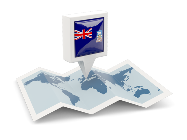 Square pin with map. Download flag icon of Falkland Islands at PNG format