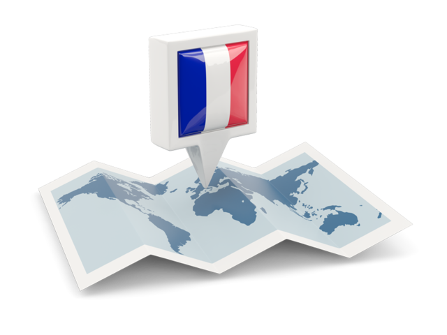 Square pin with map. Download flag icon of France at PNG format