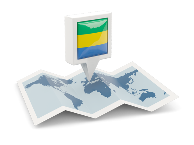 Square pin with map. Download flag icon of Gabon at PNG format