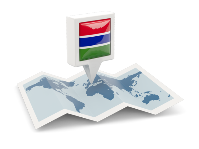 Square pin with map. Download flag icon of Gambia at PNG format