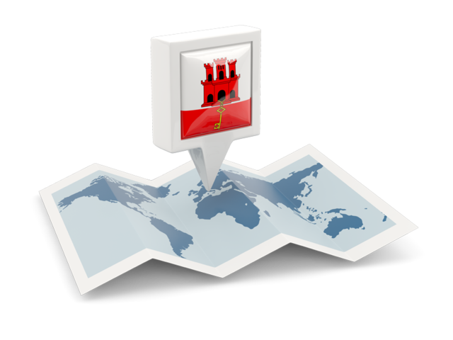 Square pin with map. Download flag icon of Gibraltar at PNG format