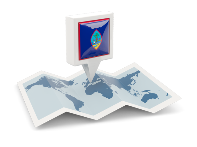 Square pin with map. Download flag icon of Guam at PNG format