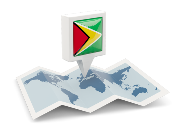 Square pin with map. Download flag icon of Guyana at PNG format