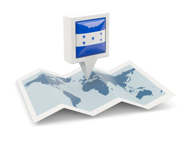 Square pin with map. Download flag icon of Honduras at PNG format
