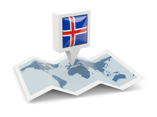 Square pin with map. Download flag icon of Iceland at PNG format