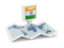 India. Square pin with map. Download icon.