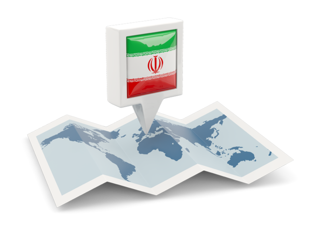 Square pin with map. Download flag icon of Iran at PNG format