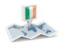 Ireland. Square pin with map. Download icon.