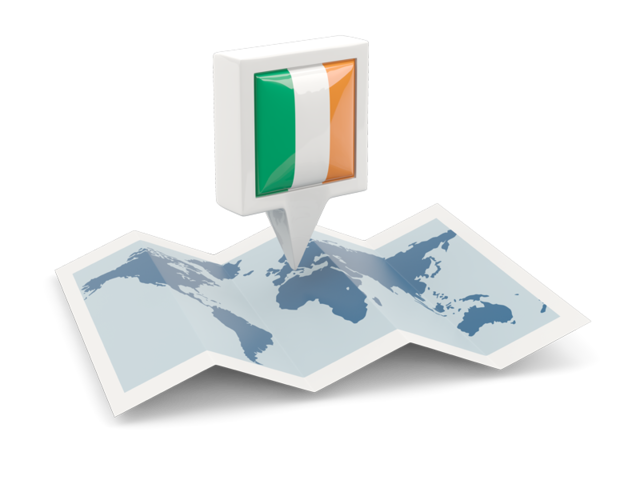 Square pin with map. Download flag icon of Ireland at PNG format