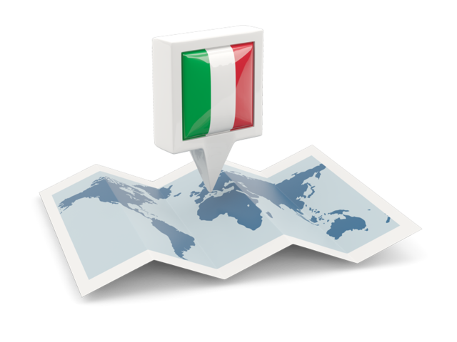 Square pin with map. Download flag icon of Italy at PNG format