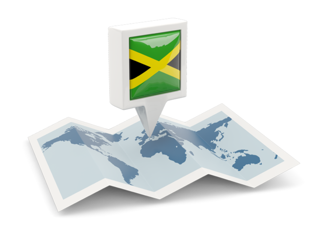 Square pin with map. Download flag icon of Jamaica at PNG format