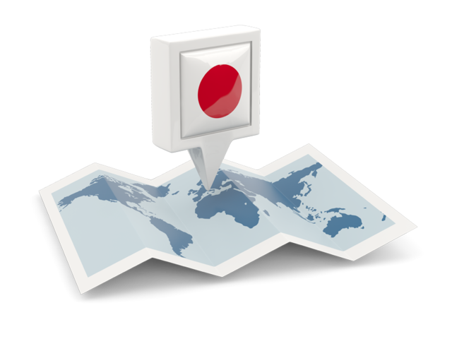 Square pin with map. Download flag icon of Japan at PNG format